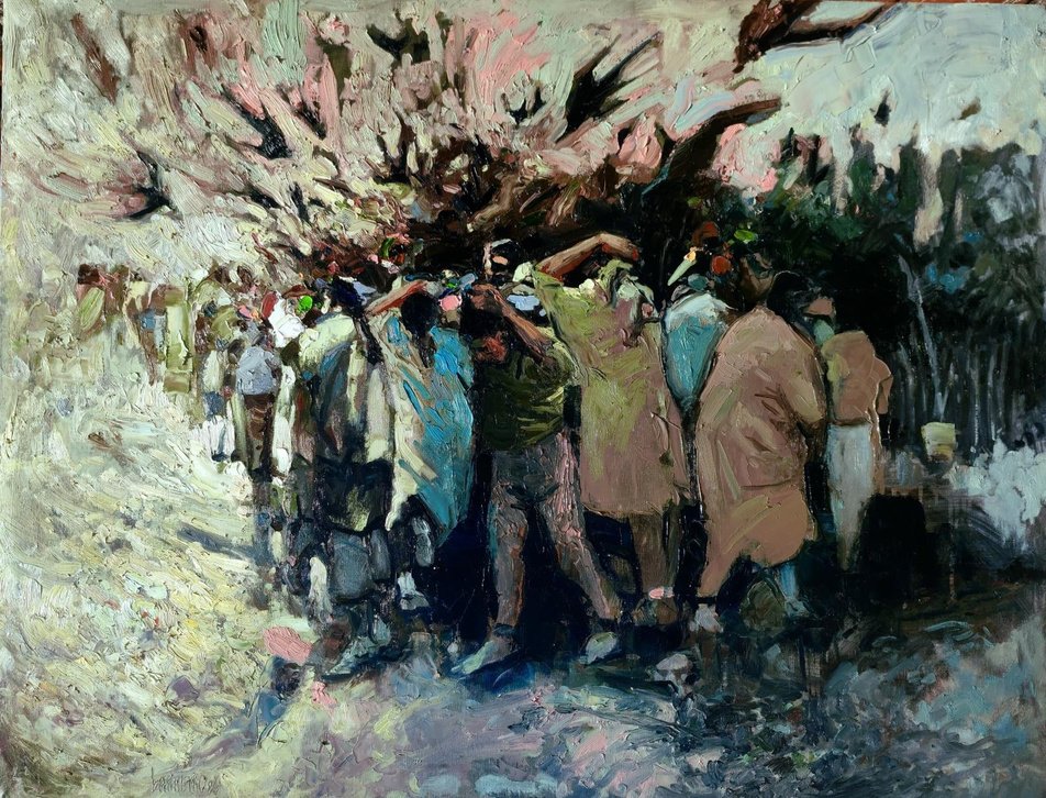 Cardúmen, óleo sobre lienzo